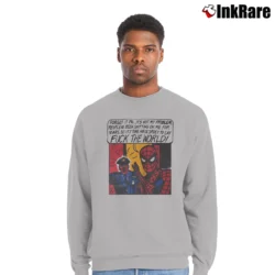 Men’s Marvel Spider - man Fuck The World Crewneck Sweatshirt in sport grey | Cozy Fabric, Clean Style