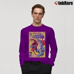 Men’s Marvel Spider Man Venom Maximum Carnage Cover Long-Sleeve Shirt in purple | Sleek, Lightweight, Year-Round Wear