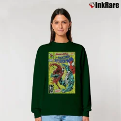 Women’s Marvel Spider Man Venom Maximum Carnage Cover Relaxed Sweatshirt in forest green | Soft, Laid-Back Vibe