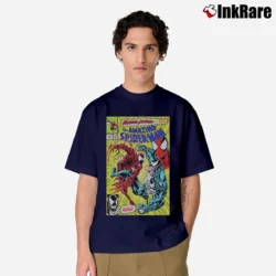 Men’s Marvel Spider Man Venom Maximum Carnage Cover Classic T-Shirt in navy | Soft, Breathable Everyday Wear