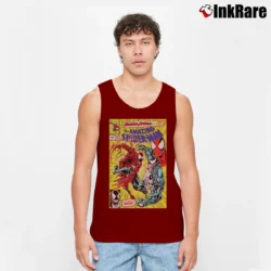 Men’s Marvel Spider Man Venom Maximum Carnage Cover Tank Top in maroon | Breathable, Active-Friendly Design