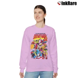 Women’s Marvel Superheroes Secret Wars Graphic Relaxed Sweatshirt in light pink | Soft, Laid-Back Vibe