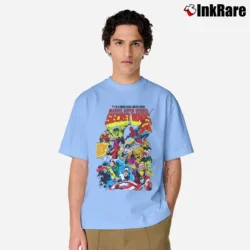 Men’s Marvel Superheroes Secret Wars Graphic Classic T-Shirt in light blue | Soft, Breathable Everyday Wear