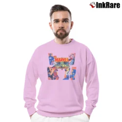 Men’s Marvel Vs Capcom Clash Of Heroes Gaming Crewneck Sweatshirt in light pink | Cozy Fabric, Clean Style