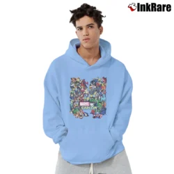 Men’s Marvel Vs. Capcom Size Them Up Pullover Hoodie in light blue | Cozy, Durable, Modern Fit
