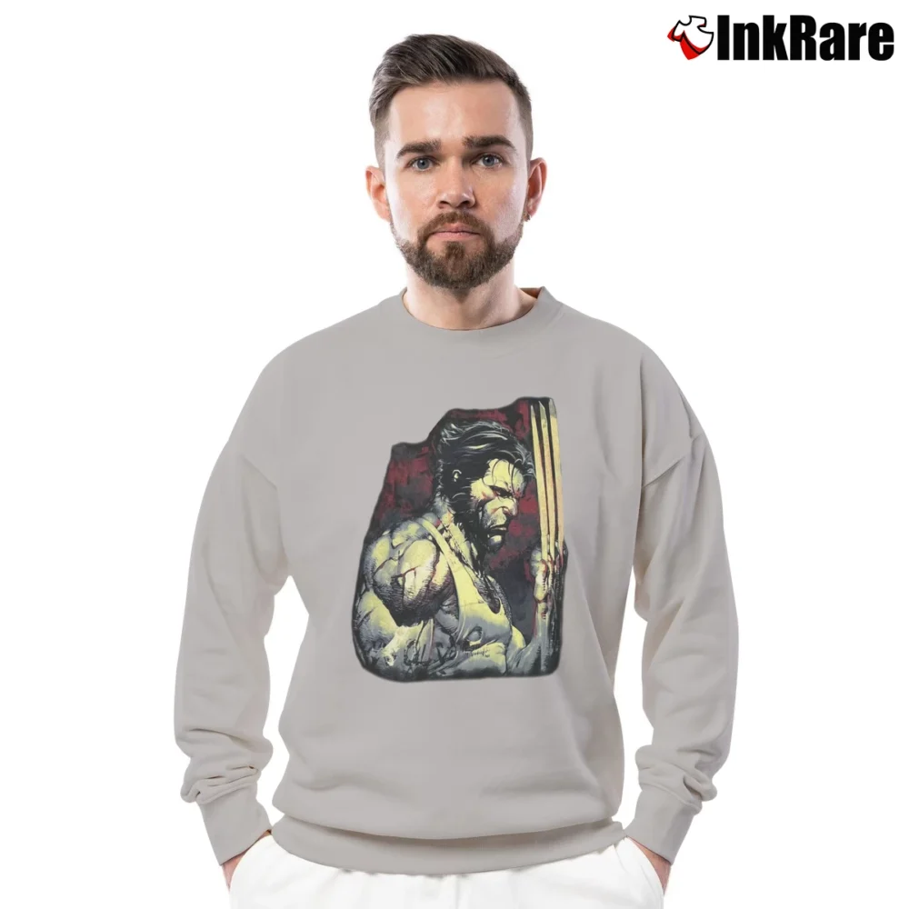 Men’s Marvel Wolverine Crewneck Sweatshirt in sport grey | Cozy Fabric, Clean Style