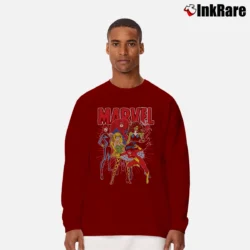 Men’s Marvel Women Group Shot Graphic Long-Sleeve Shirt in maroon | Sleek, Lightweight, Year-Round Wear