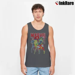 Men’s Marvel Women Group Shot Graphic Tank Top in charcoal | Breathable, Active-Friendly Design