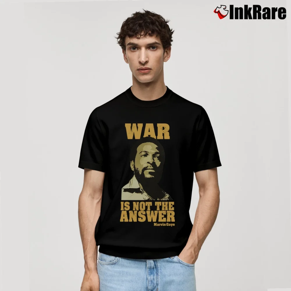 Men’s Marvin Gaye War Is Not The Answer Classic T-Shirt in black | Soft, Breathable Everyday Wear