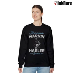 Women’s Marvin Hagler Marvelous Boxing Tribute Relaxed Sweatshirt in black | Soft, Laid-Back Vibe