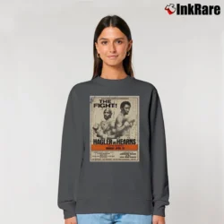 Women’s Marvin Hagler Vs Hearns Fight Relaxed Sweatshirt in charcoal | Soft, Laid-Back Vibe
