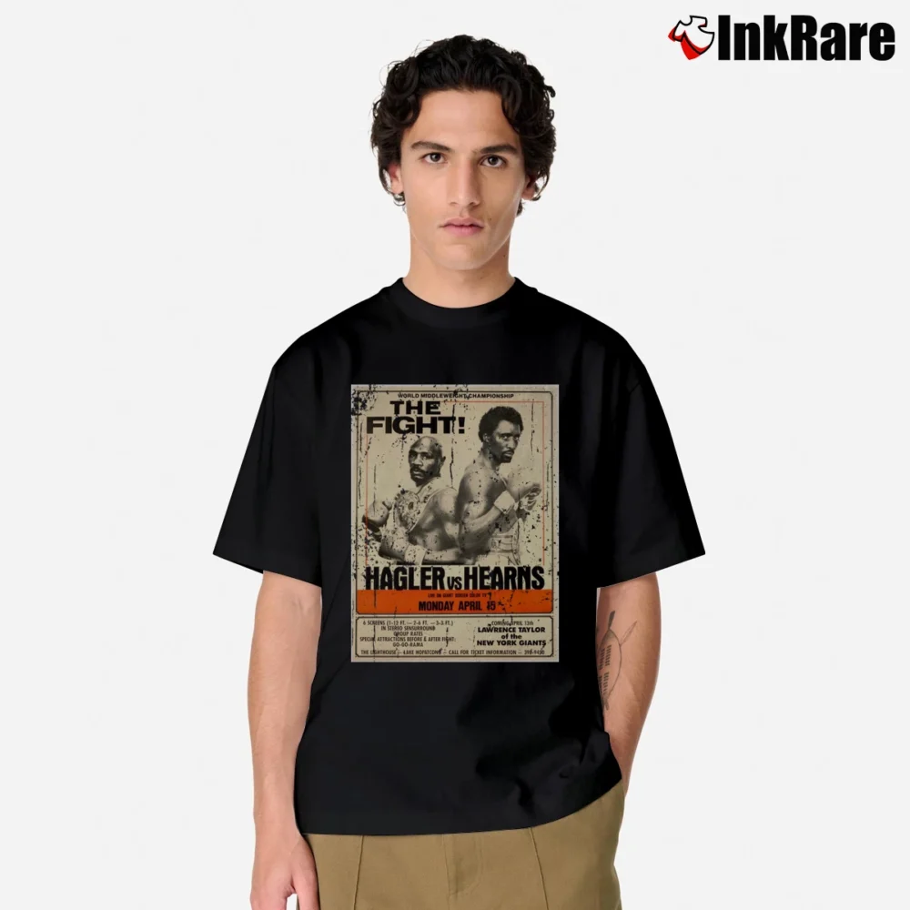 Men’s Marvin Hagler Vs Hearns Fight Classic T-Shirt in black | Soft, Breathable Everyday Wear
