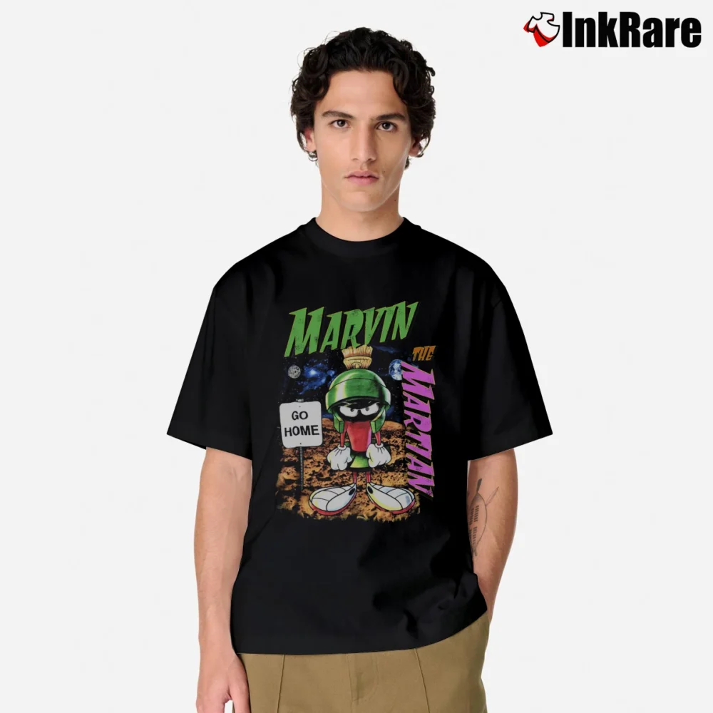 Men’s Marvin The Martian Go Home Looney Tunes Classic T-Shirt in black | Soft, Breathable Everyday Wear