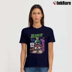 Women’s Marvin The Martian Go Home Looney Tunes Signature T-Shirt in navy | Soft, Flattering Fit