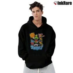 Men’s Marvin The Martian In Yo Face 90s Looney Tunes Pullover Hoodie in black | Cozy, Durable, Modern Fit