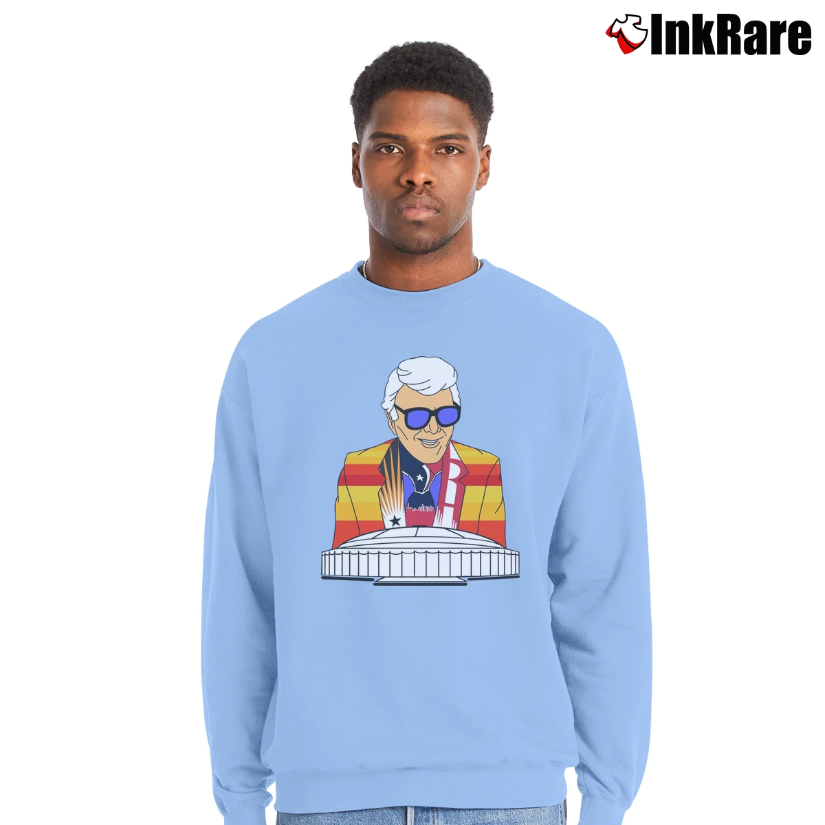 Men’s Marvin Zindler Houston Crewneck Sweatshirt in light blue | Cozy Fabric, Clean Style