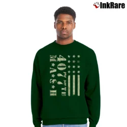 Men’s Mash 4077th Cream Flag Green Crewneck Sweatshirt in forest green | Cozy Fabric, Clean Style