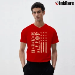 Men’s Mash 4077th Cream Flag Green V-Neck Tee in red | Sharp, Breathable, Everyday Staple