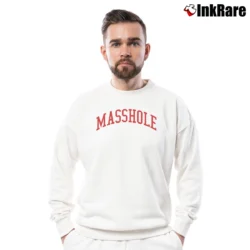 Men’s Masshole Arched Red Statement Crewneck Sweatshirt in white | Cozy Fabric, Clean Style