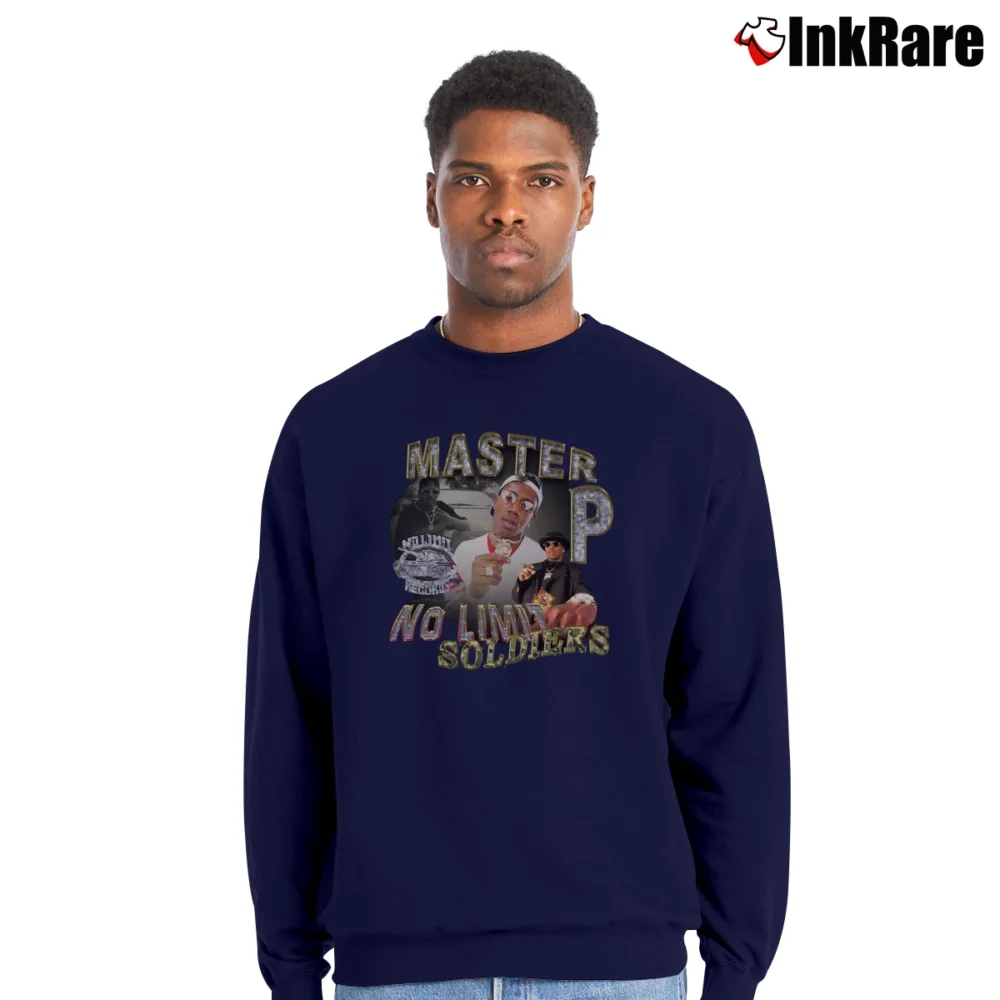 Men’s Master P No Limit Records Graphic Crewneck Sweatshirt in navy | Cozy Fabric, Clean Style