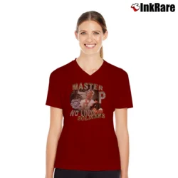Women’s Master P No Limit Records Graphic V-Neck Tee in maroon | Chic Neckline, Soft Texture