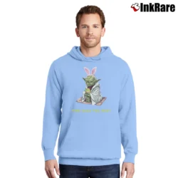 Men’s Master Yoda Find Eggs You Must Funny Star Wars Easter Pullover Hoodie in light blue | Cozy, Durable, Modern Fit