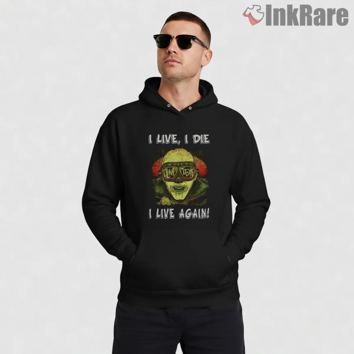 Max Rockatansky Interceptor Car Retro Neon Driver Shirt on black hoodie for men graphic tee