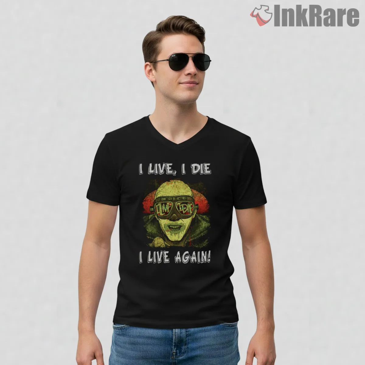 Max Rockatansky Interceptor Car Retro Neon Driver V Neck Black Max Rockatansky Interceptor Car Retro Neon Driver Shirt on black v-neck shirt for men graphic tee