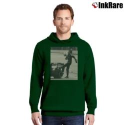 Men’s Max Verstappen Kicking the Tire Pullover Hoodie in forest green | Cozy, Durable, Modern Fit