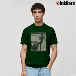 Men’s Max Verstappen Kicking the Tire Classic T-Shirt in forest green | Soft, Breathable Everyday Wear