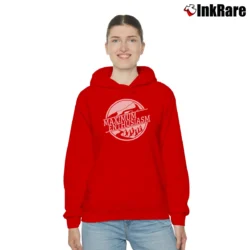 Women’s Maximum Enthusiasm Organic Cozy Hoodie in red | Warm, Structured, Stylish