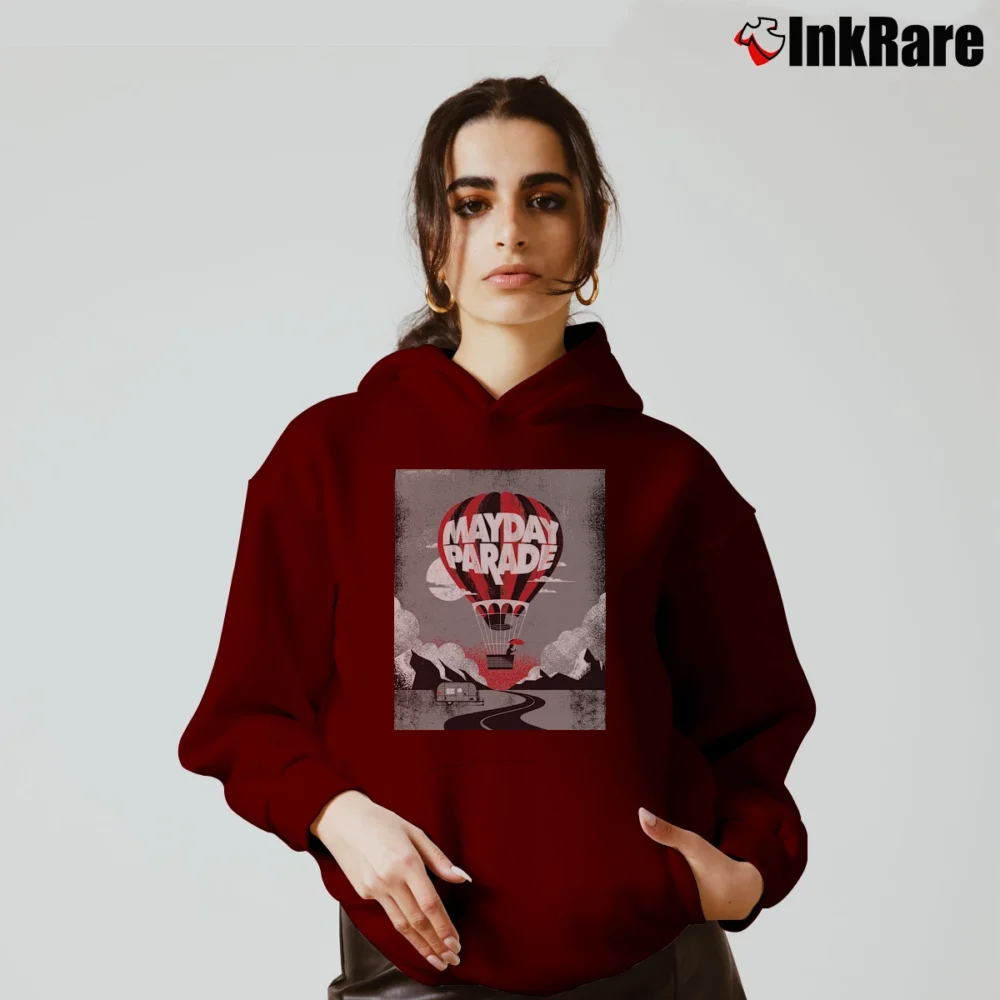 Women’s mayday parade emo pop punk band Cozy Hoodie in maroon | Warm, Structured, Stylish