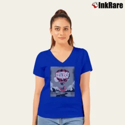Women’s mayday parade emo pop punk band V-Neck Tee in royal blue | Chic Neckline, Soft Texture