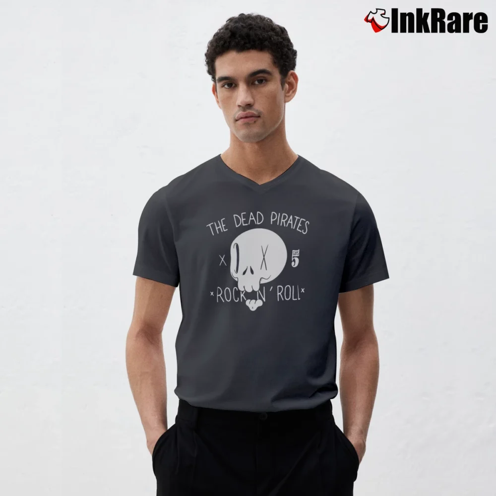 Men’s Mc Bess Graphic V-Neck Tee in charcoal | Sharp, Breathable, Everyday Staple