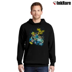 Men’s MC Skat Kat and the Stray Mob Opposites Attract Cartoon Car Graphic Pullover Hoodie in black | Cozy, Durable, Modern Fit