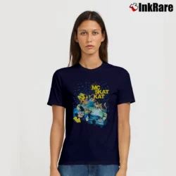 Women’s MC Skat Kat and the Stray Mob Opposites Attract Cartoon Car Graphic Signature T-Shirt in navy | Soft, Flattering Fit