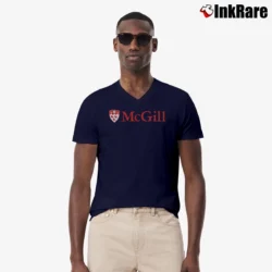 Men’s McGill University Logo V-Neck Tee in navy | Sharp, Breathable, Everyday Staple