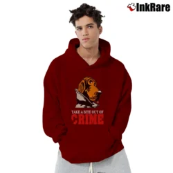 Men’s Mcgruff The Crime Dog 80s Retro Pullover Hoodie in maroon | Cozy, Durable, Modern Fit
