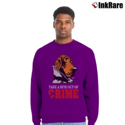 Men’s Mcgruff The Crime Dog 80s Retro Crewneck Sweatshirt in purple | Cozy Fabric, Clean Style