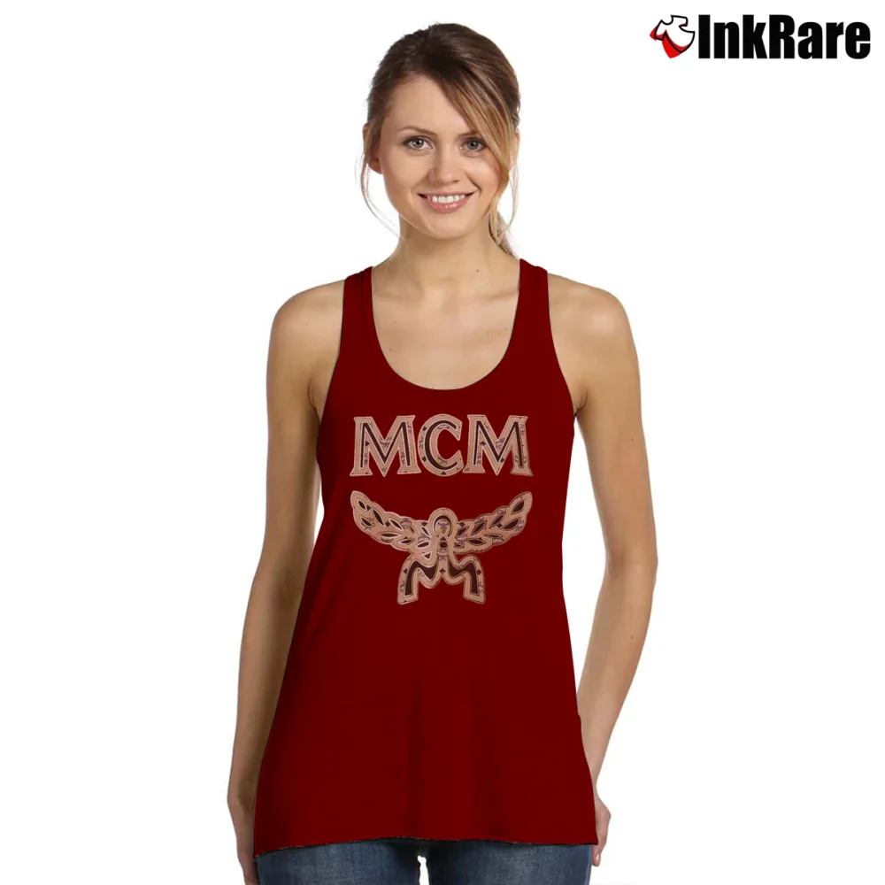 Women’s Mcm Men's Logo Graphic Tank Top in maroon | Lightweight, Movement-Friendly