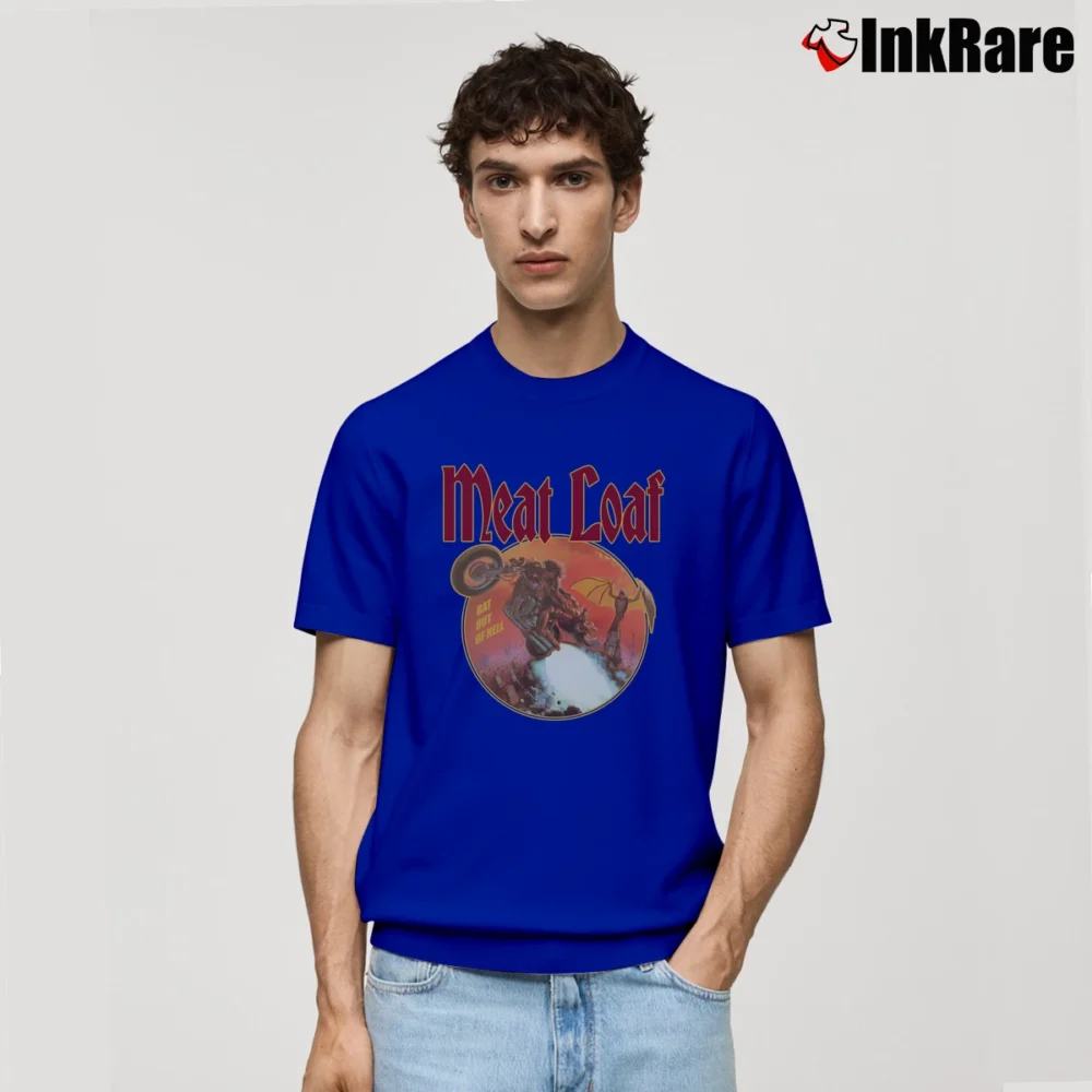 Men’s Meatloaf Bat Out Of Hell Rock Music Classic T-Shirt in royal blue | Soft, Breathable Everyday Wear