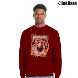 Men’s Mega Charizard Dragon Flying Fashion Crewneck Sweatshirt in maroon | Cozy Fabric, Clean Style