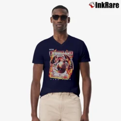Men’s Mega Charizard Dragon Flying Fashion V-Neck Tee in navy | Sharp, Breathable, Everyday Staple
