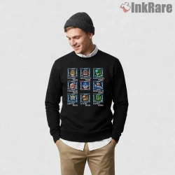 Mega Man 5 Stage Select Classic Grid Shirt on graphic shirt for men graphic tee