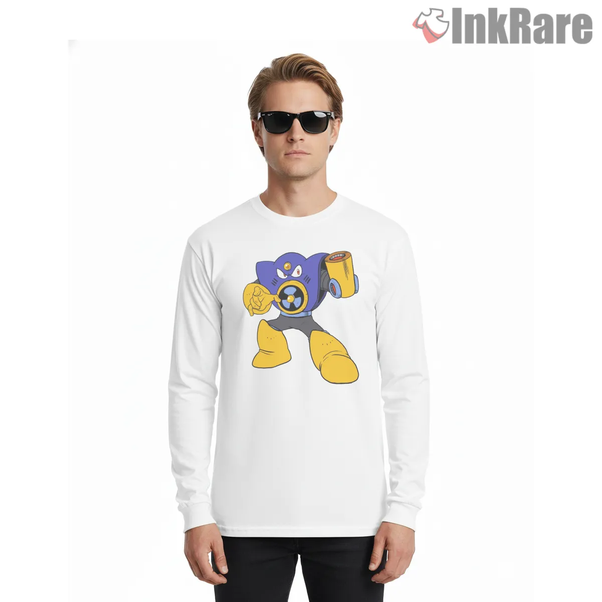 Mega Man Air Man Classic Robot Master Shirt on white long sleeve shirt for men graphic tee