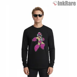 Mega Man Bounce Ball Retro Arcade Color Pop Shirt on black long sleeve shirt for men graphic tee