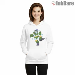 Mega Man Bubble Man Water Robot Playful Shirt on white hoodie for women graphic tee