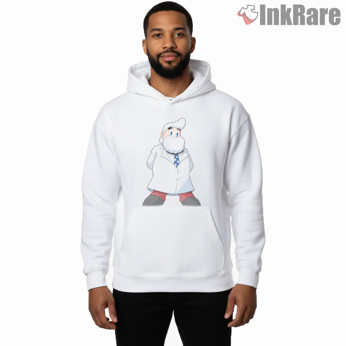 Mega Man Dr Light Mini Scientist Cartoon Shirt on white hoodie for men graphic tee