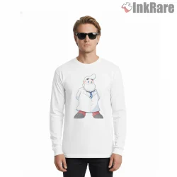 Mega Man Dr Light Mini Scientist Cartoon Shirt on white long sleeve shirt for men graphic tee