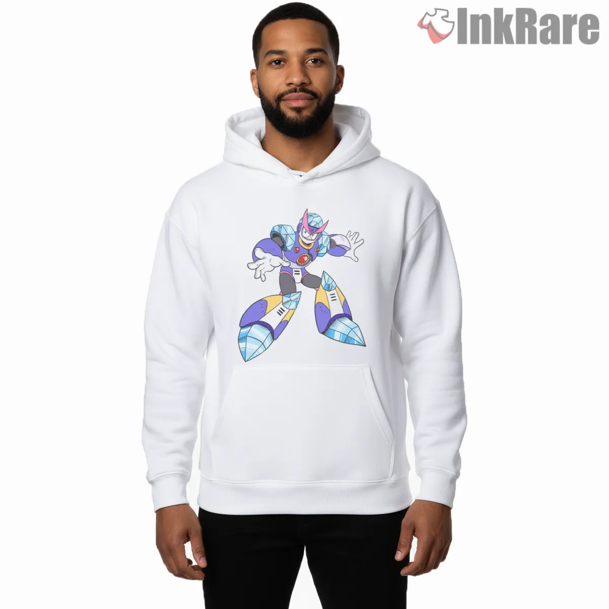 Mega Man Freeze Man Ice Crystal Armor Shirt on white hoodie for men graphic tee